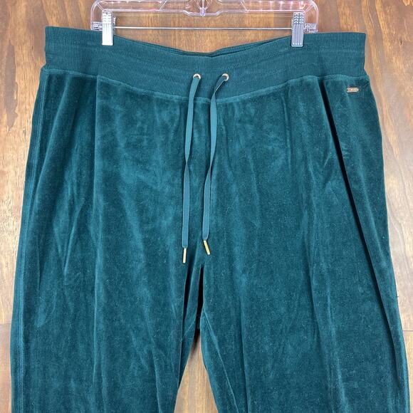 Calvin Klein Womens Pants Green Velvet Sweatpants Soft Comfy Relaxed 2X (39x29) - Picture 2 of 10